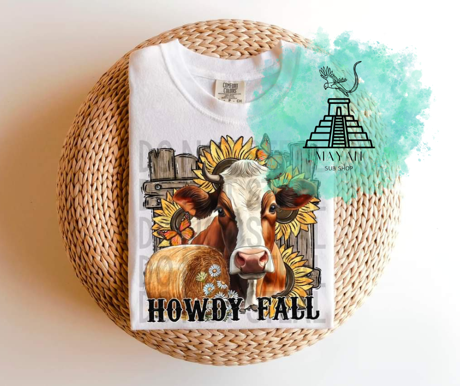 Howdy fall white shirt. - Mayans Sub Shop