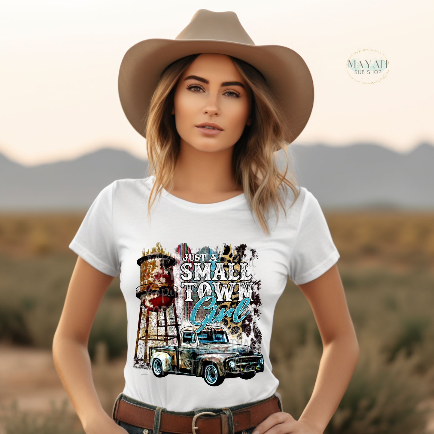 Just a small town girl shirt. -Mayan Sub Shop