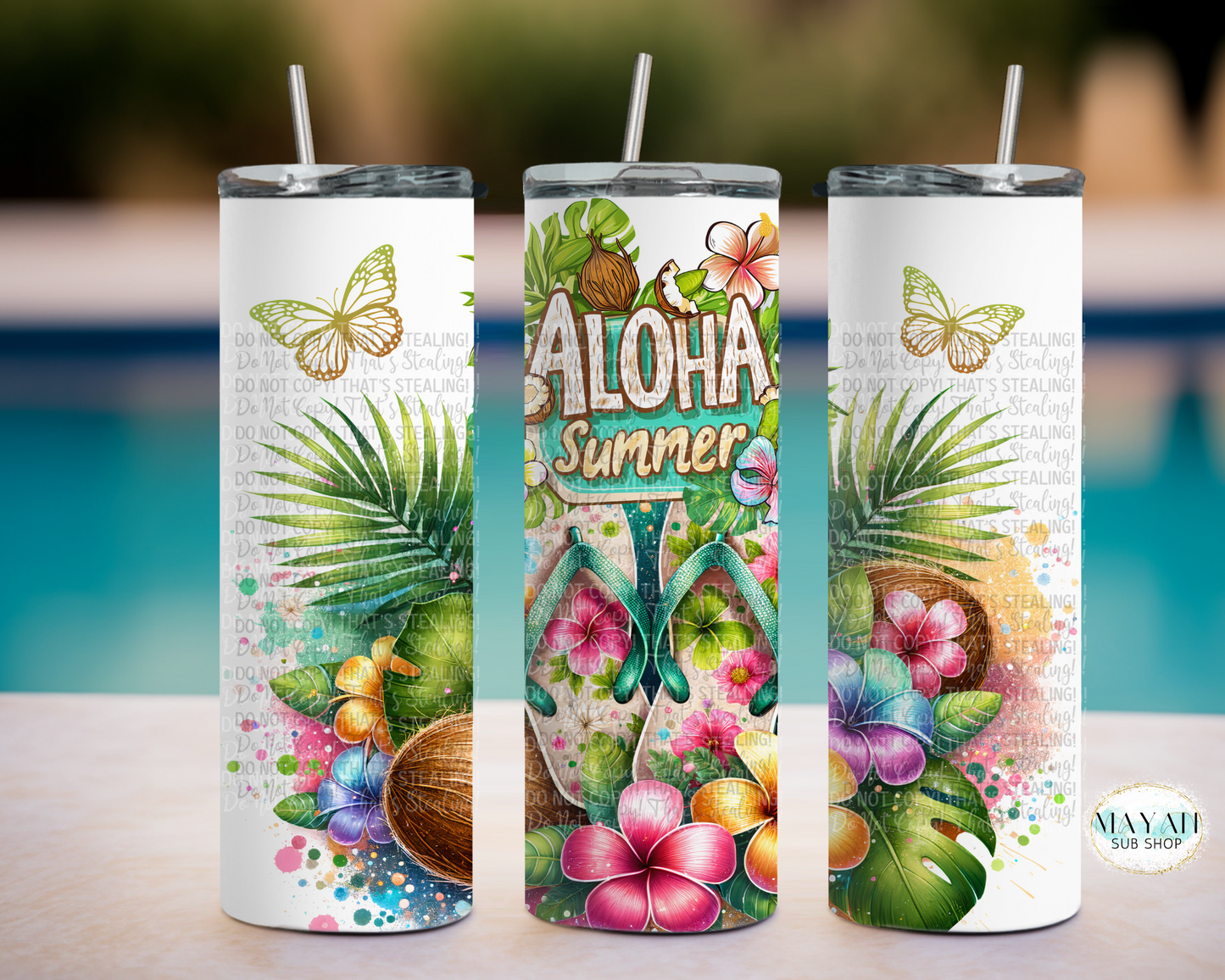 Aloha summer tumbler. -Mayan Sub Shop