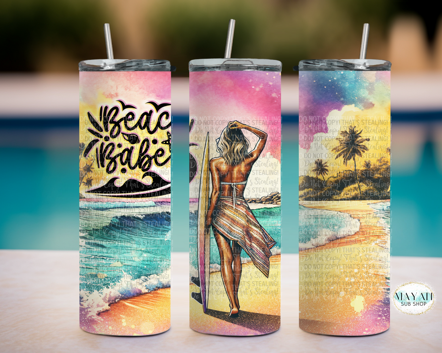 Beach babe tumbler.-Mayan Sub Shop