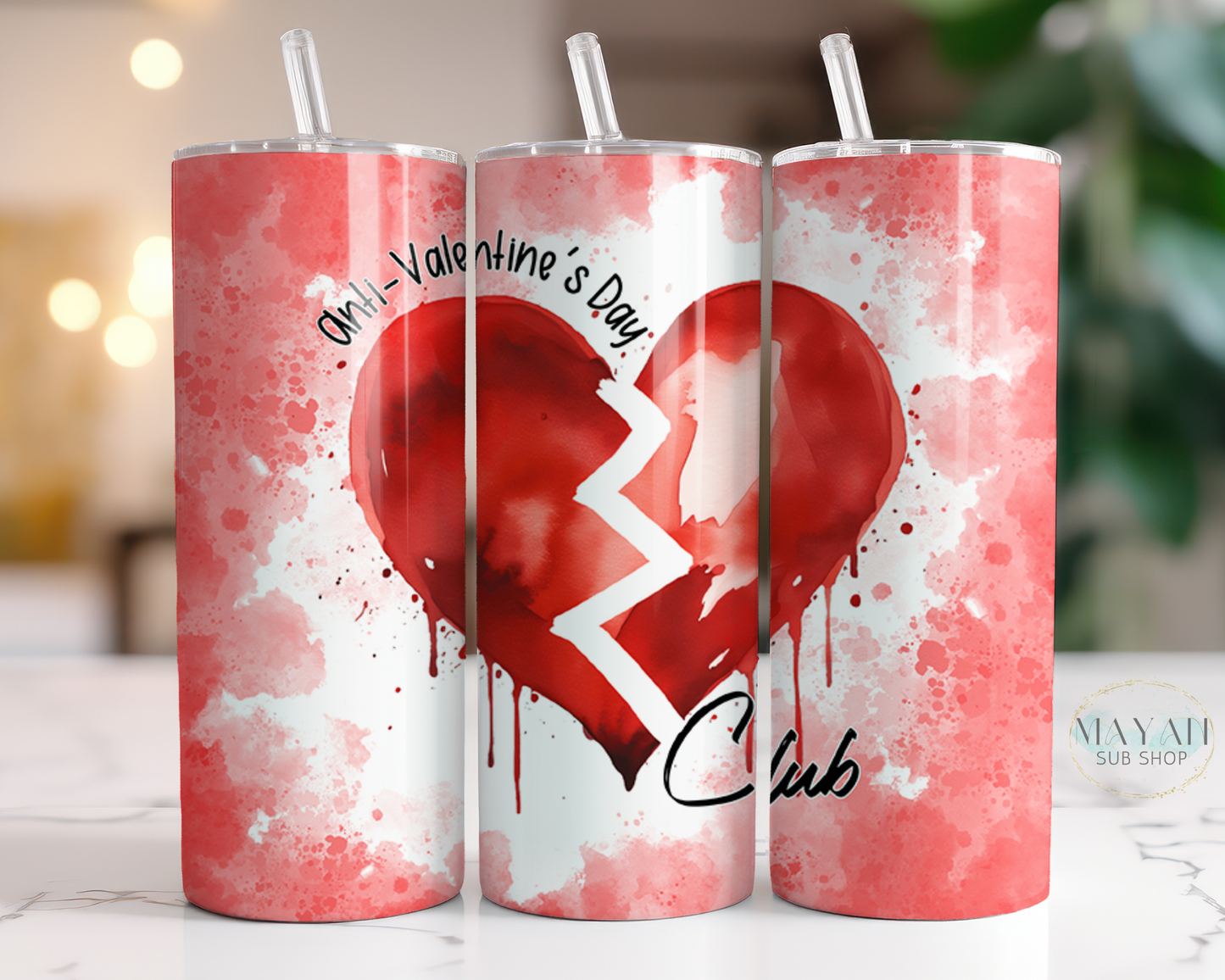 Anti-Valentine's Day Club 20 OZ. Skinny Tumbler - Mayan Sub Shop