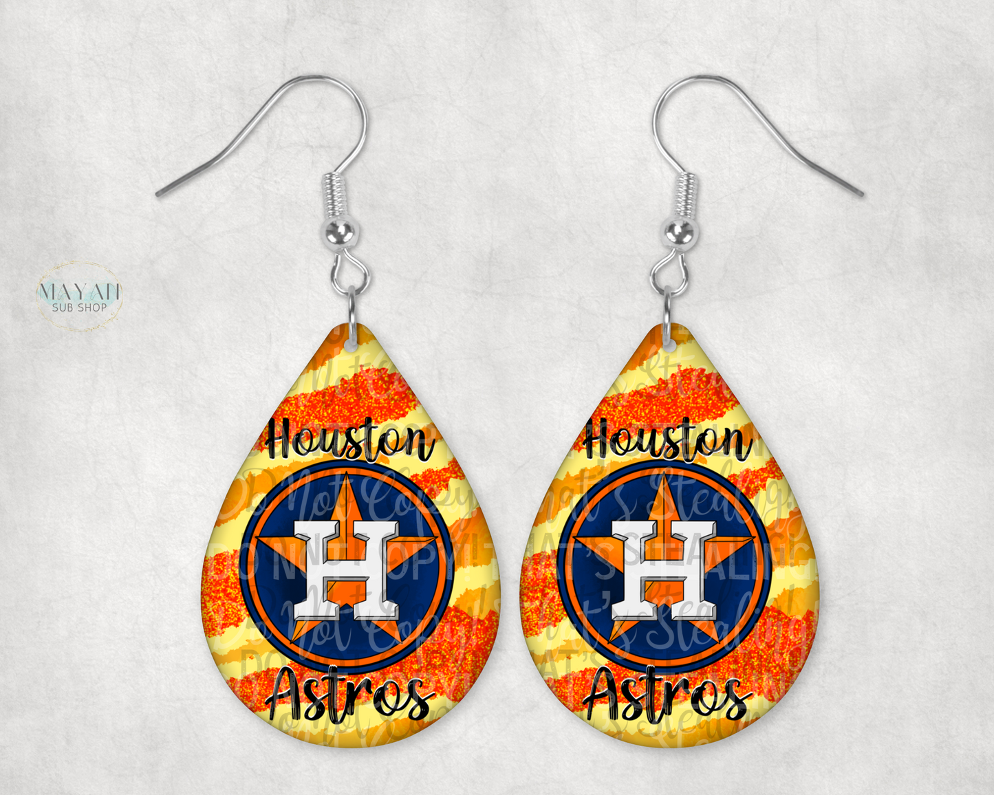 Houston baseball earrings. -Mayan Sub Shop