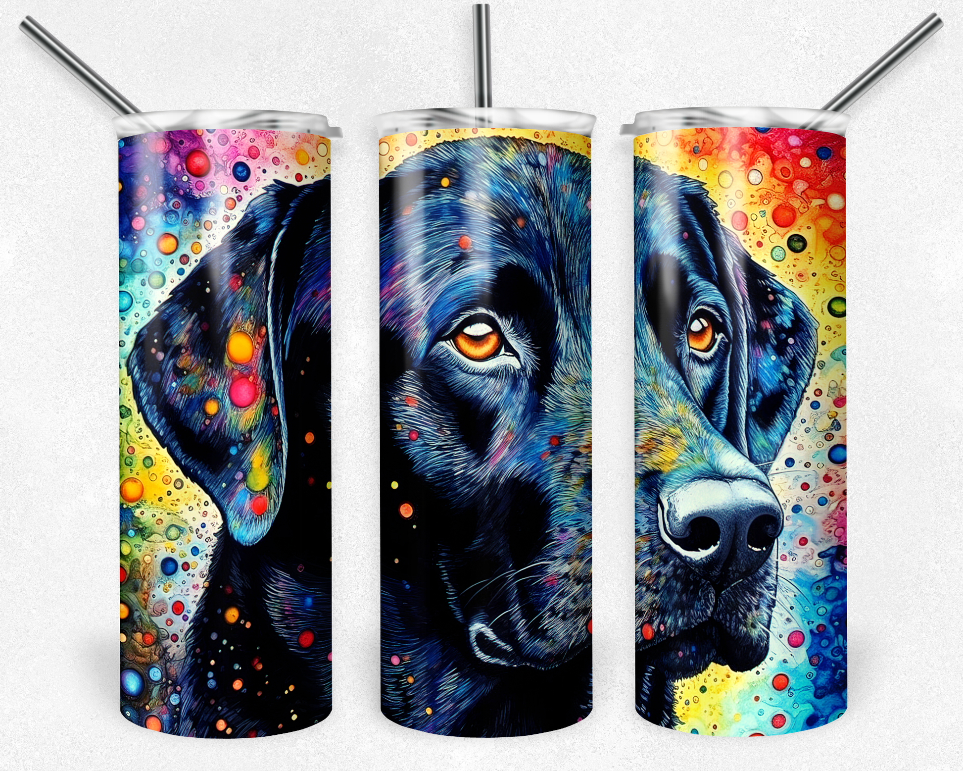 Black labrador tumbler. -Mayan Sub Shop