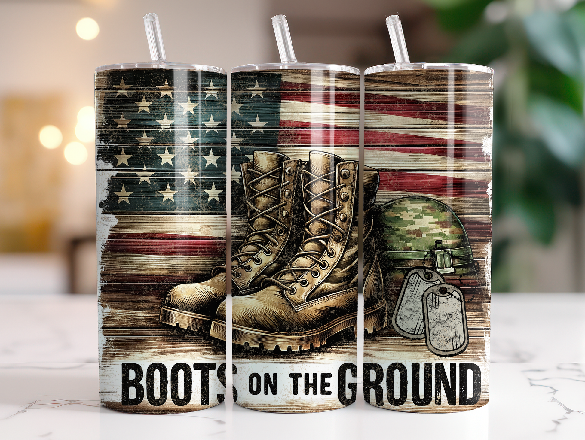 Boots on the ground tumbler. -Mayan Sub Shop