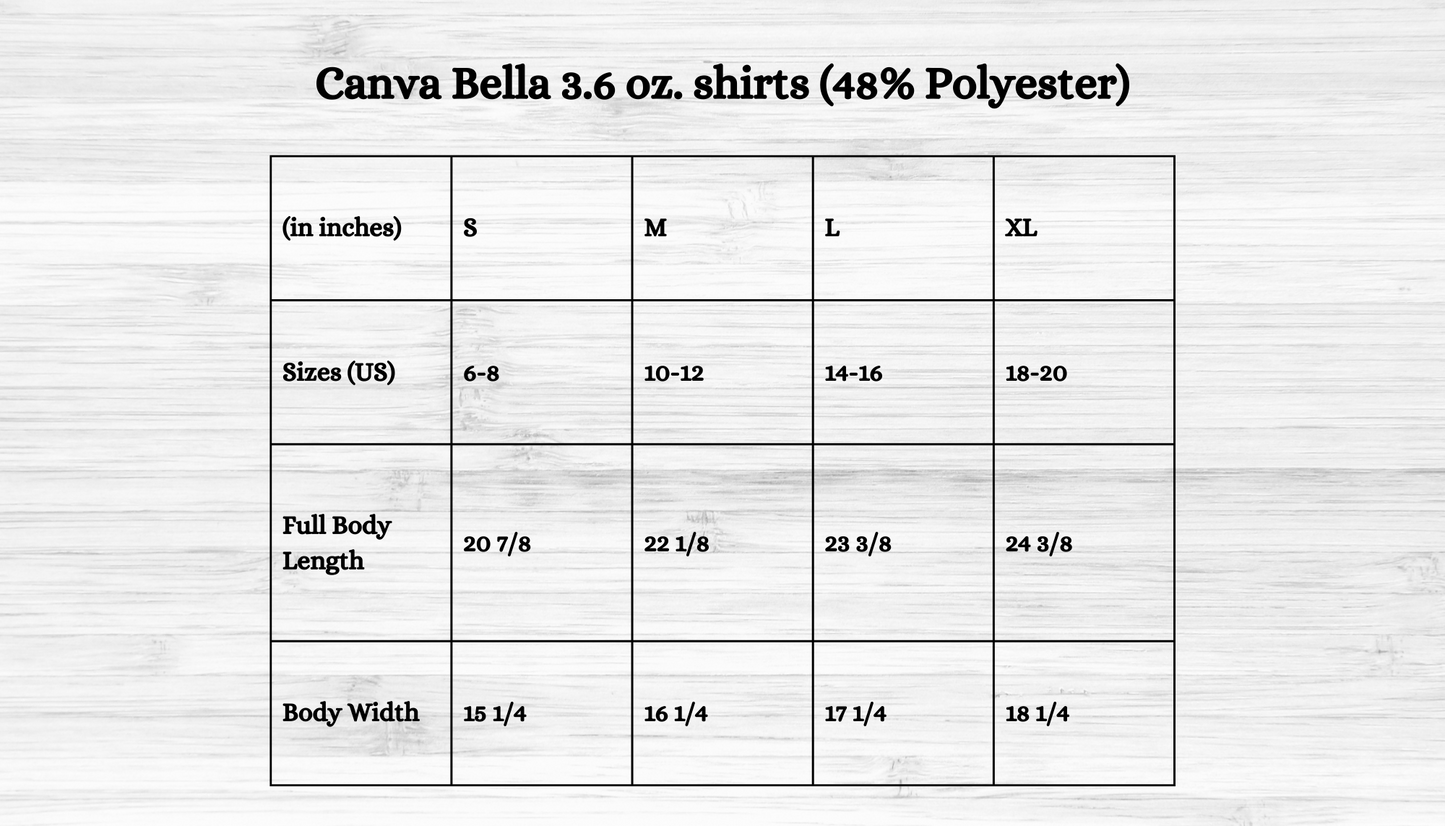 Shirt size chart 2.-Mayan Sub Shop
