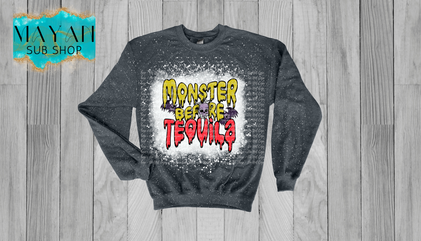 Monster Before Tequila Bleached Sweatshirt - Mayan Sub Shop