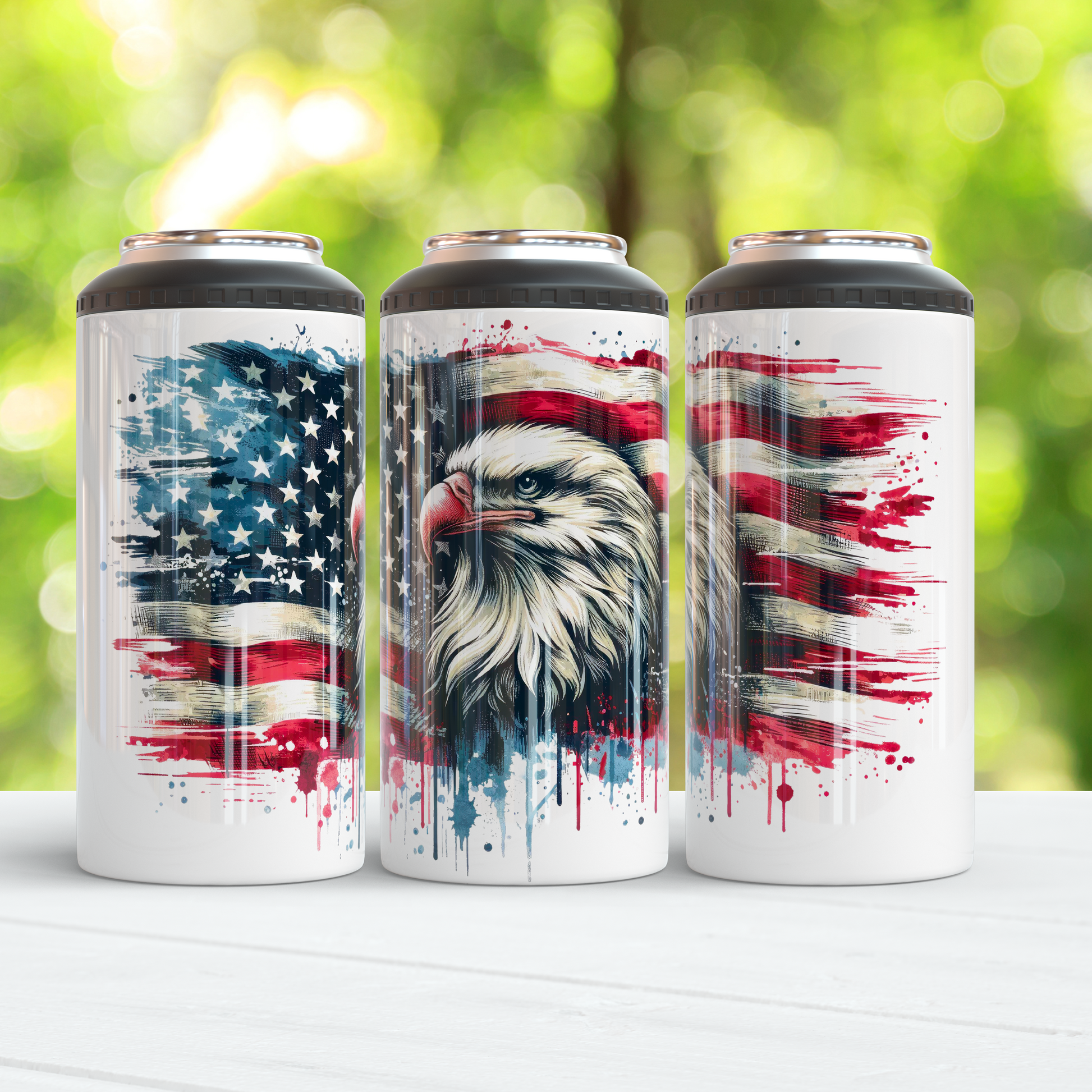 American eagle 4-in-1 slim can cooler. -Mayan Sub Shop
