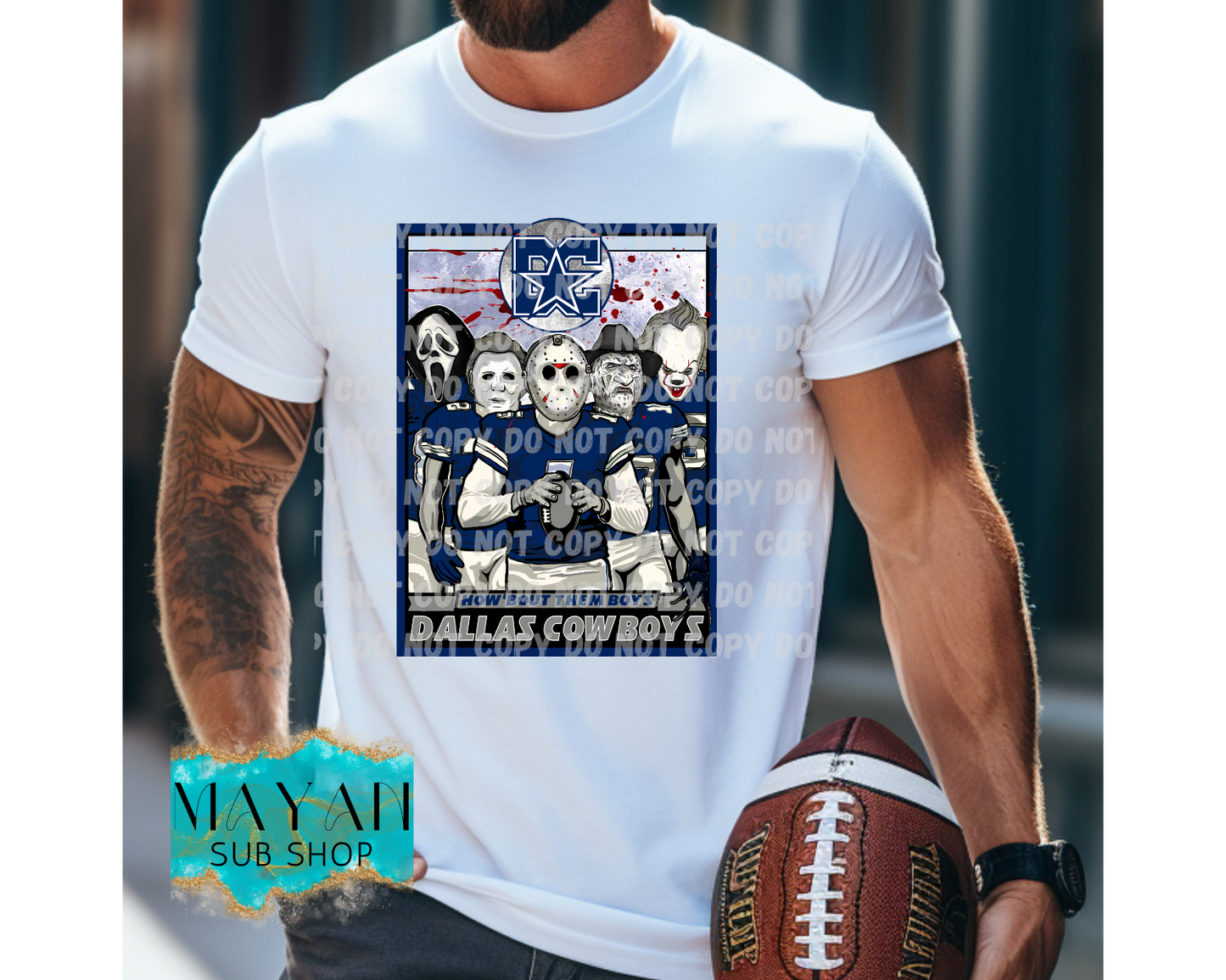 Football horror Dallas shirt. -Mayan Sub Shop