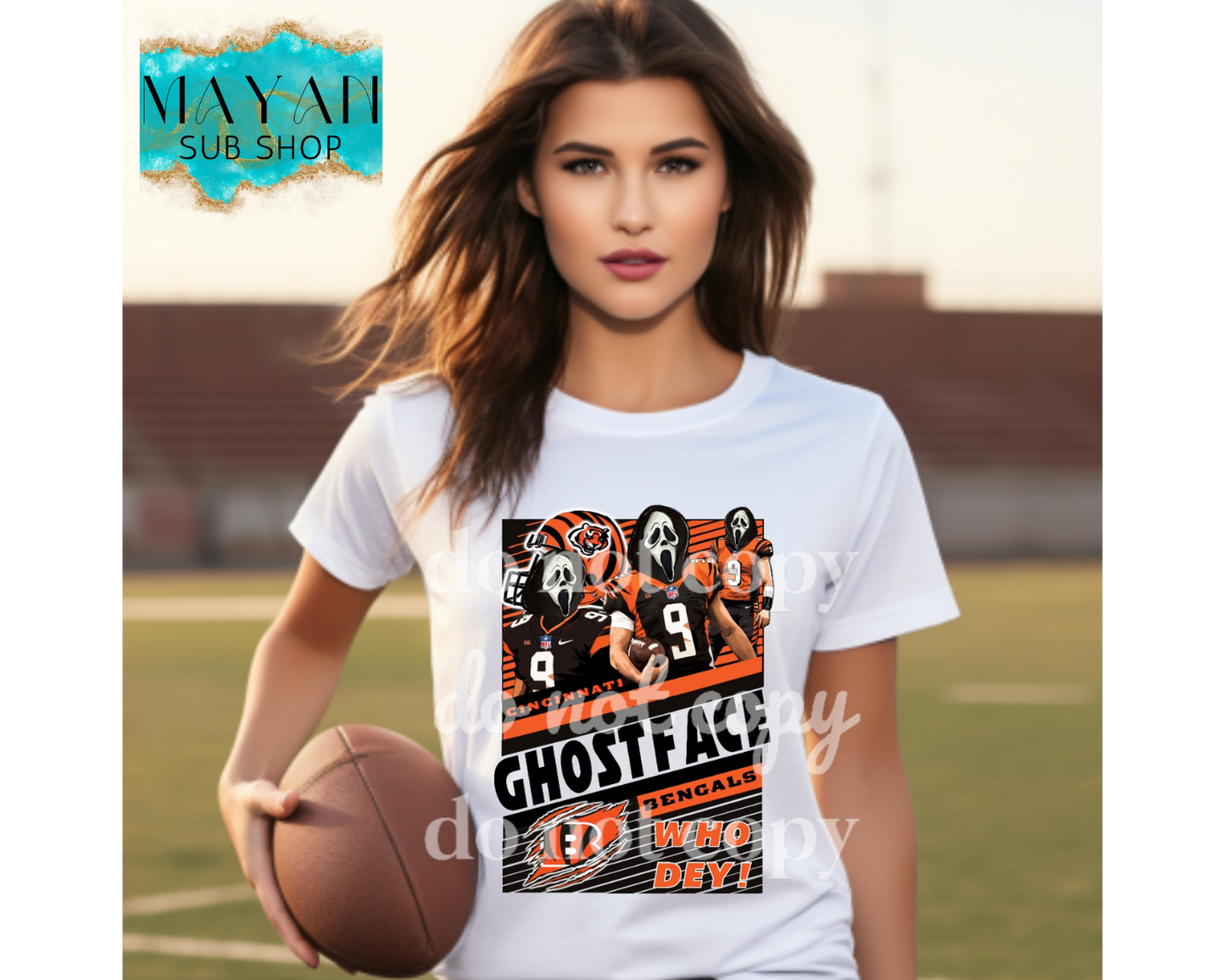 Football who dey Cincinnati shirt. -Mayan Sub Shop