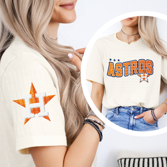 Astros Star Shirt W/ Sleeve Design