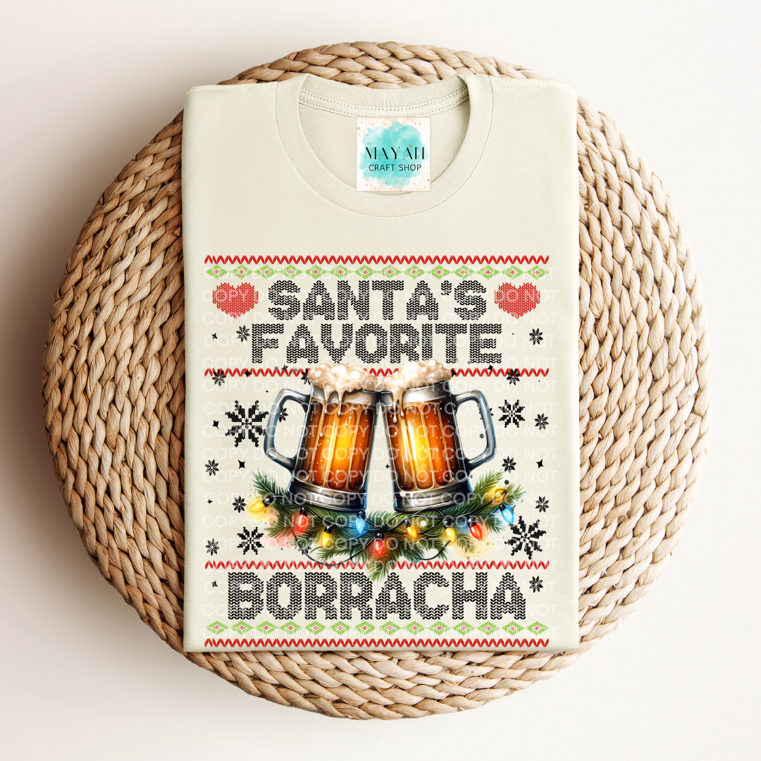 Santa's favorite borracha heather natural shirt. -Mayan Craft Shop