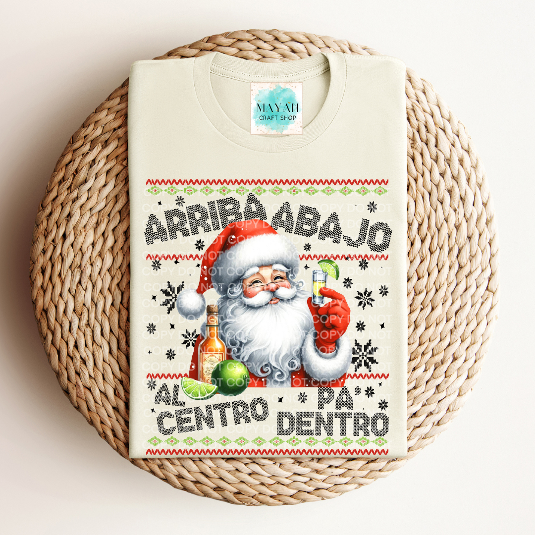 Arriba abajo Santa heather natural shirt. -Mayan Craft Shop