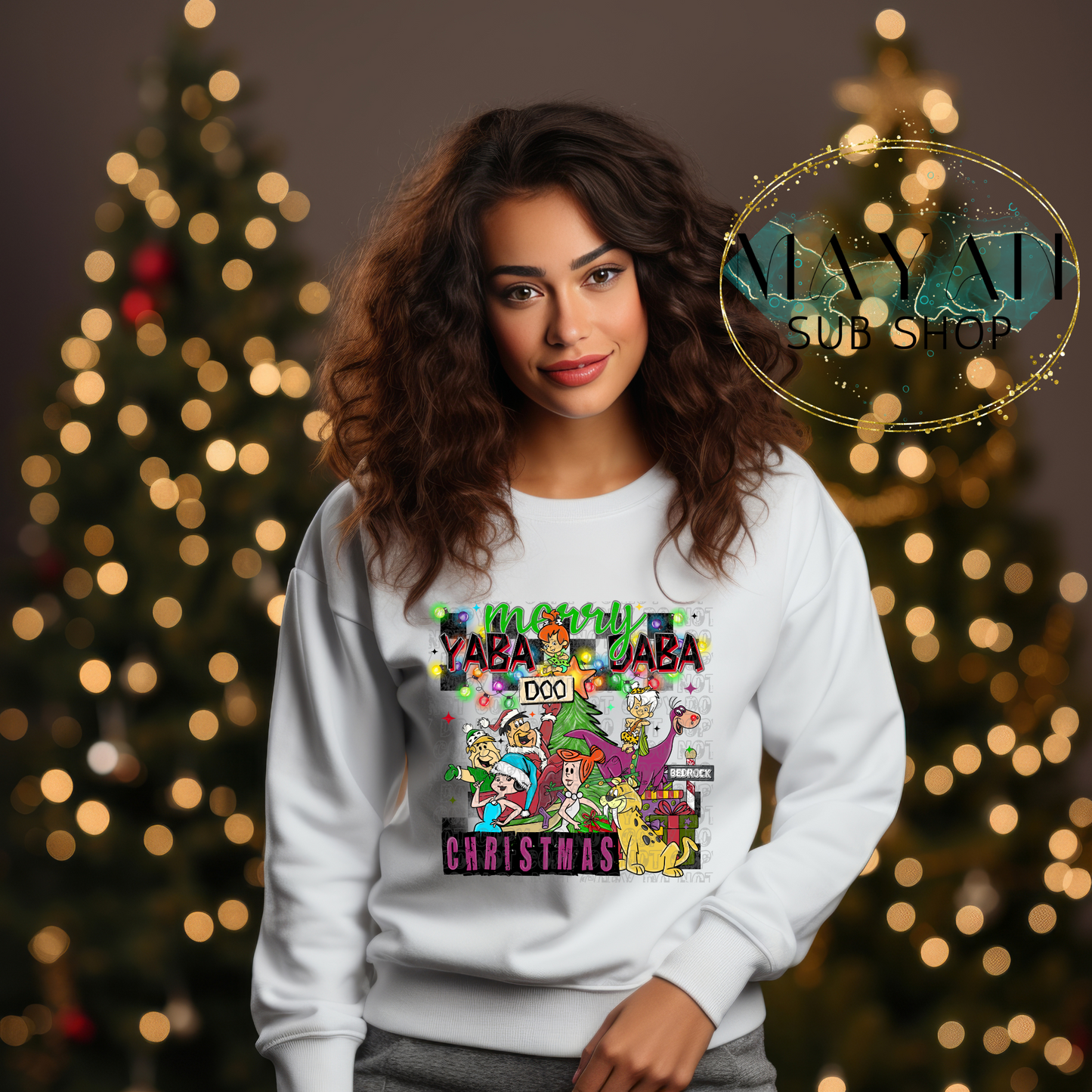 Yaba-Daba-Doo Christmas Sweatshirt - Mayan Sub Shop