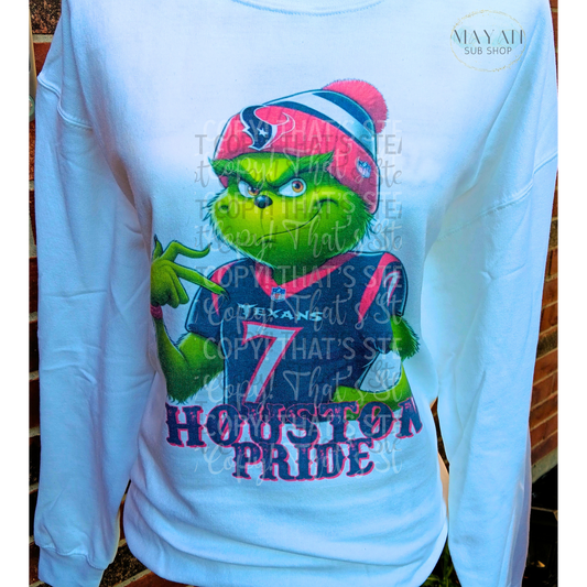 Houston football sweatshirt sample. -Mayan Sub Shop