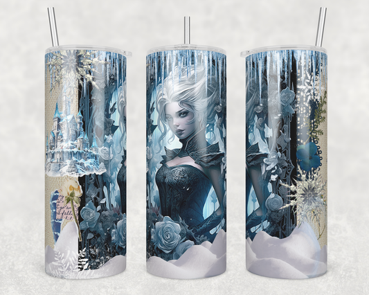 Queen of the snow 20 oz. skinny tumbler. - Mayan Sub Shop