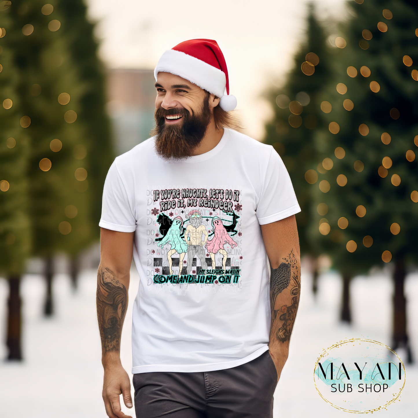 Reindeer ride shirt. -Mayan Sub Shop