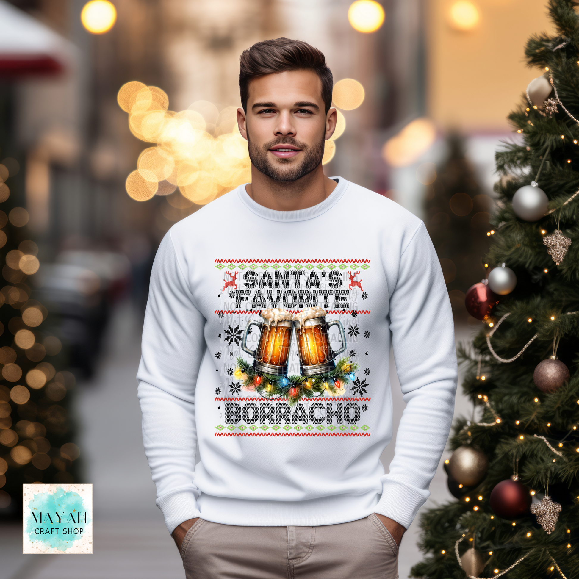 Santa's favorite borracho sweatshirt. -Mayan Craft Shop