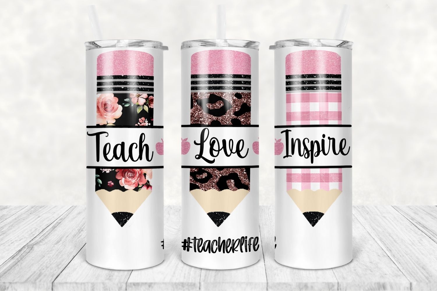 Teach love inspire pencils 20 oz. skinny tumbler. - Mayan Sub Shop