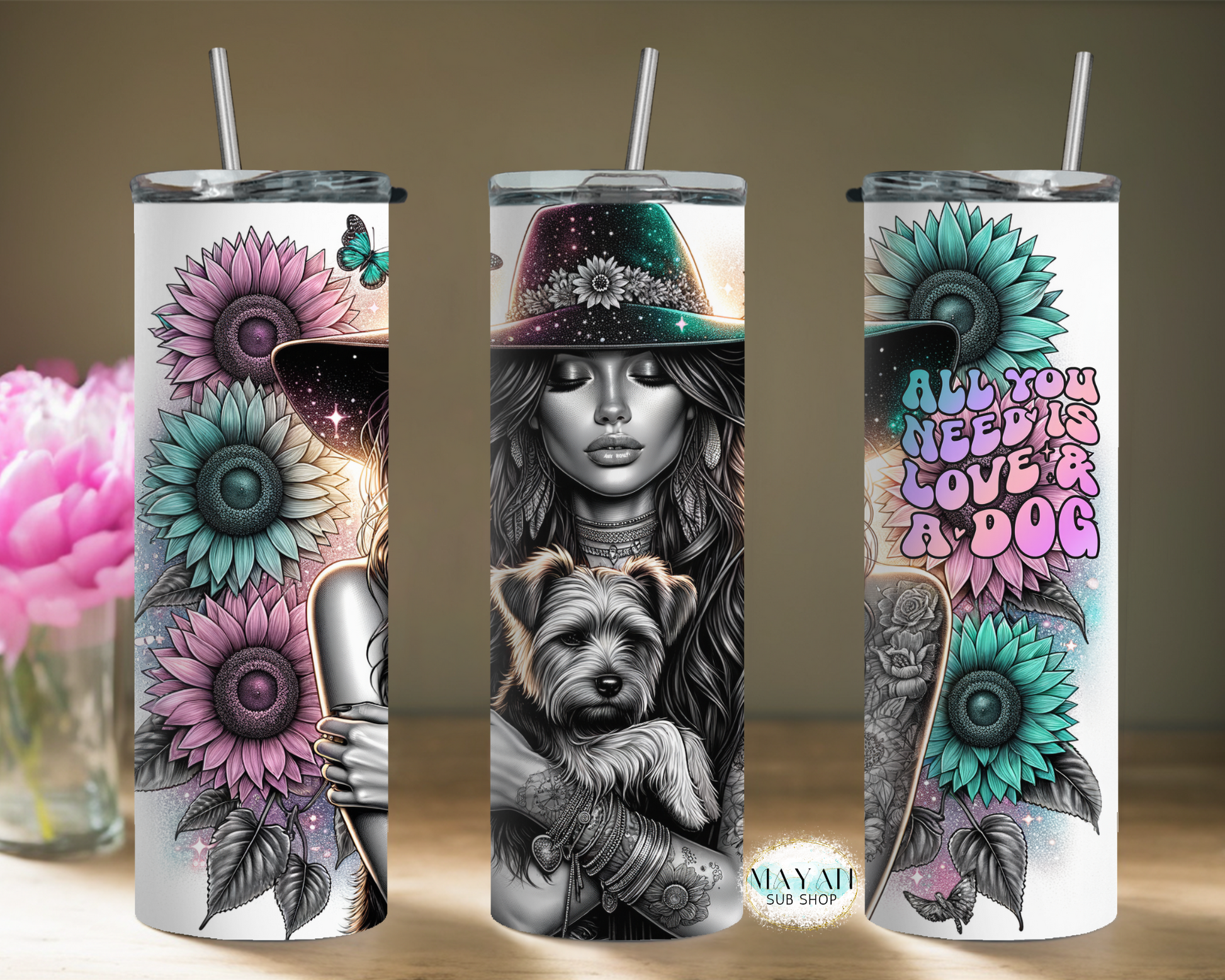 Need love and a dog yorkie tumbler. -Mayan Sub Shop