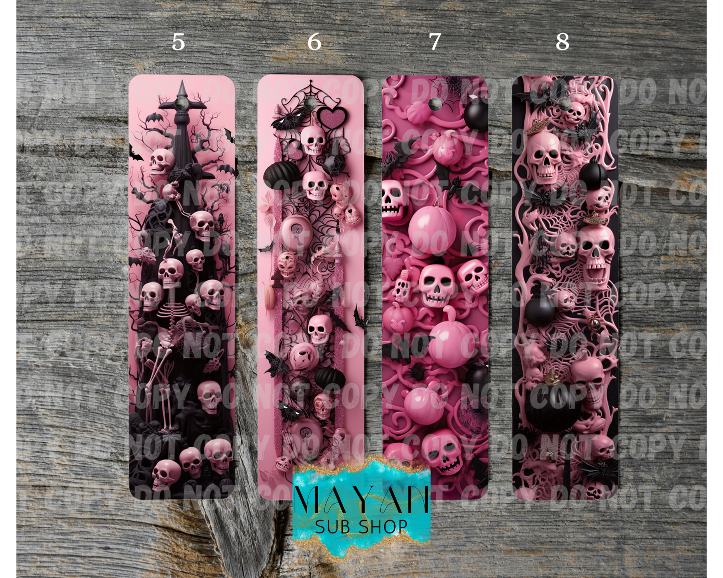 Pink Halloween Bookmarks - Mayan Sub Shop