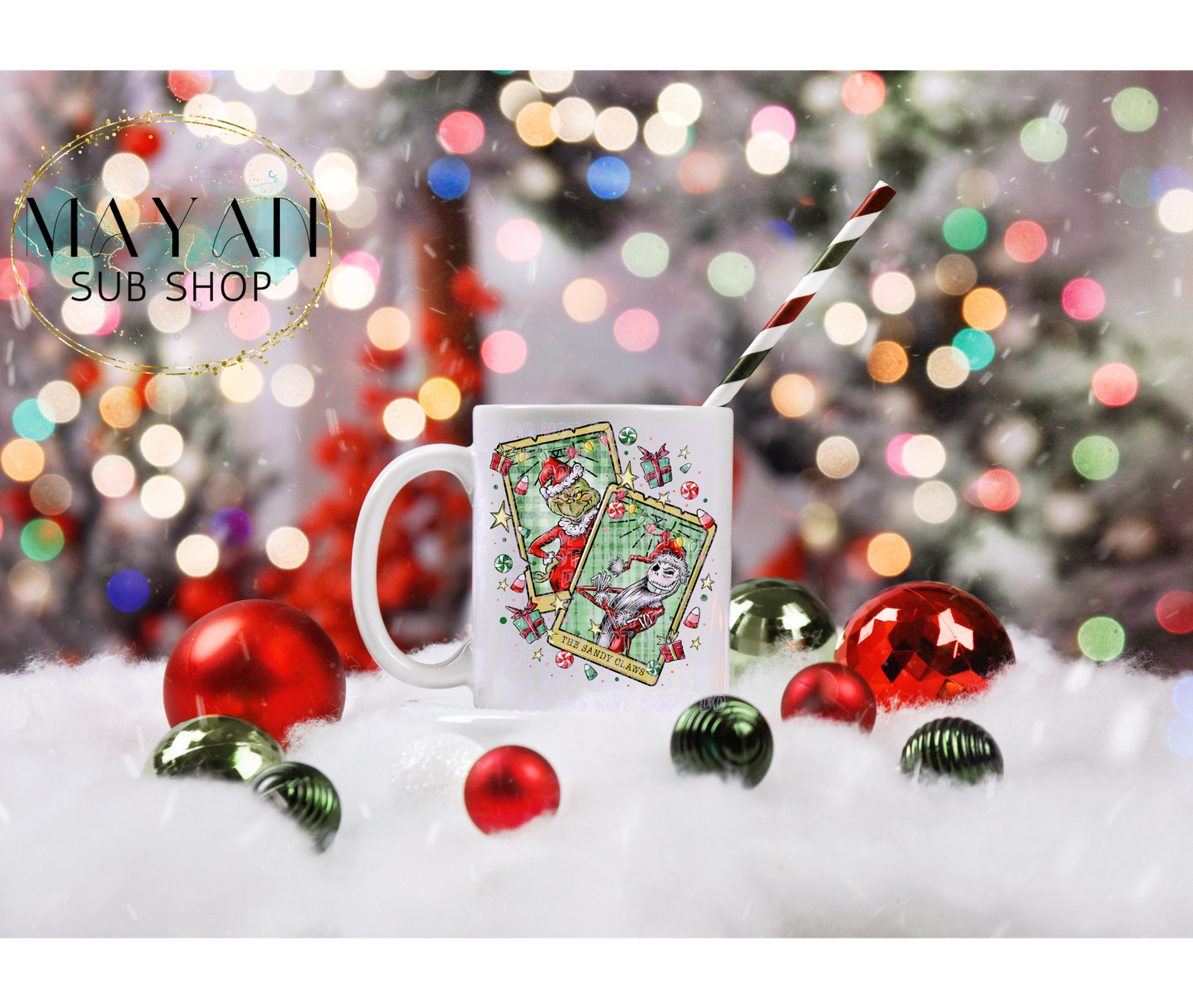 Santa's tarot cards 15 oz. coffee mug. -Mayan Sub Shop