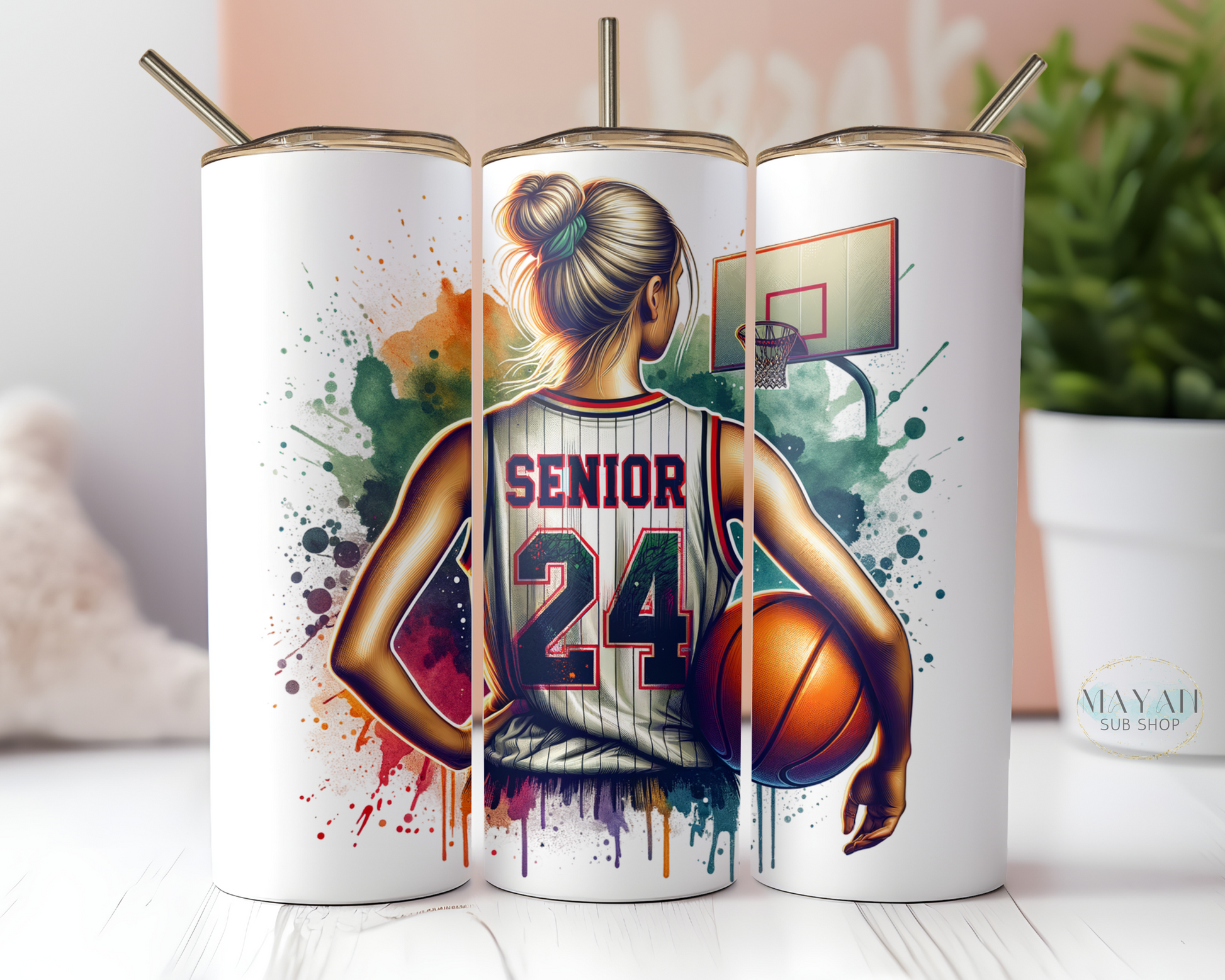 Senior '24 Girl Basketball Tumbler - Mayan Sub Shop