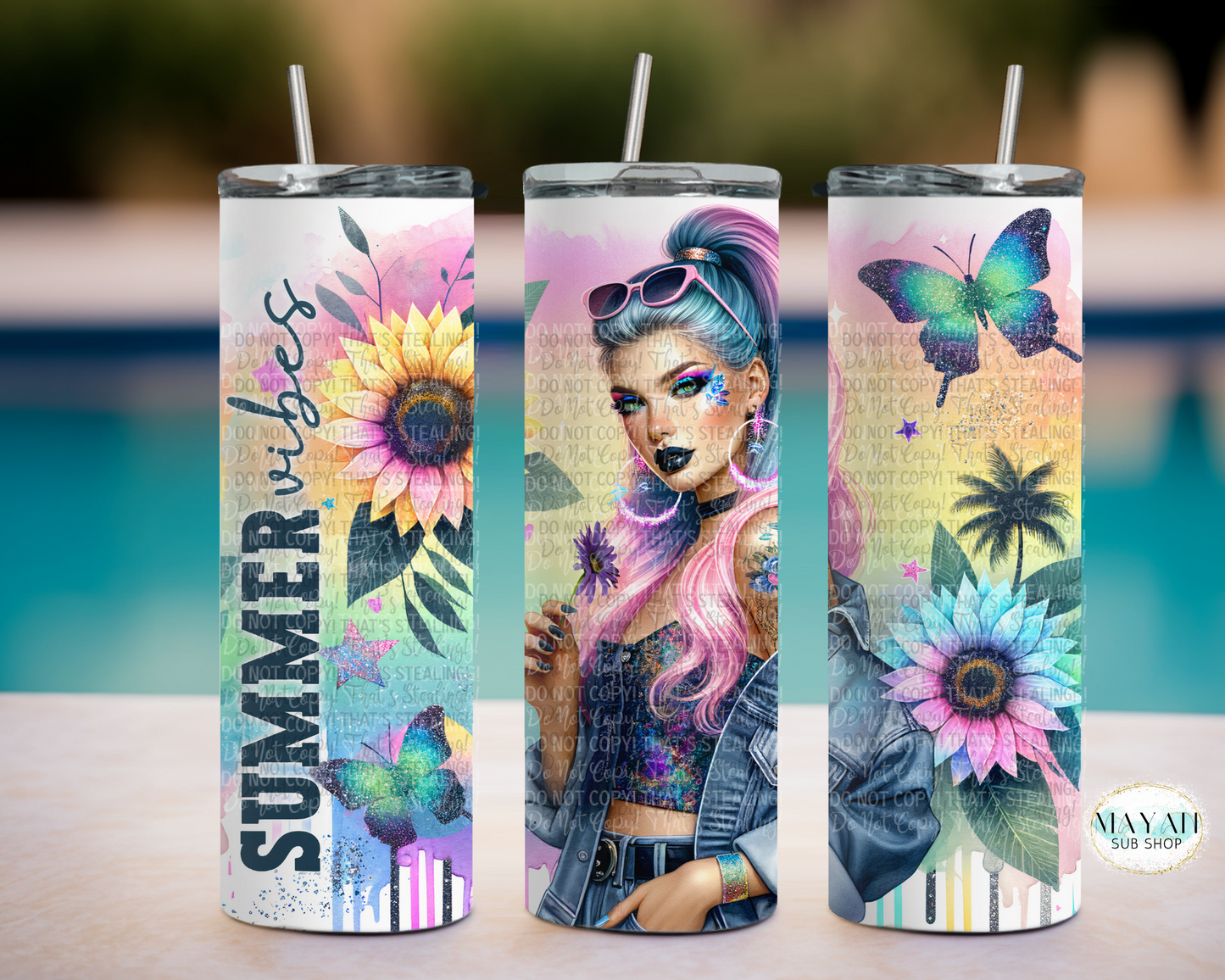 Summer Vibes tumbler. -Mayan Sub Shop