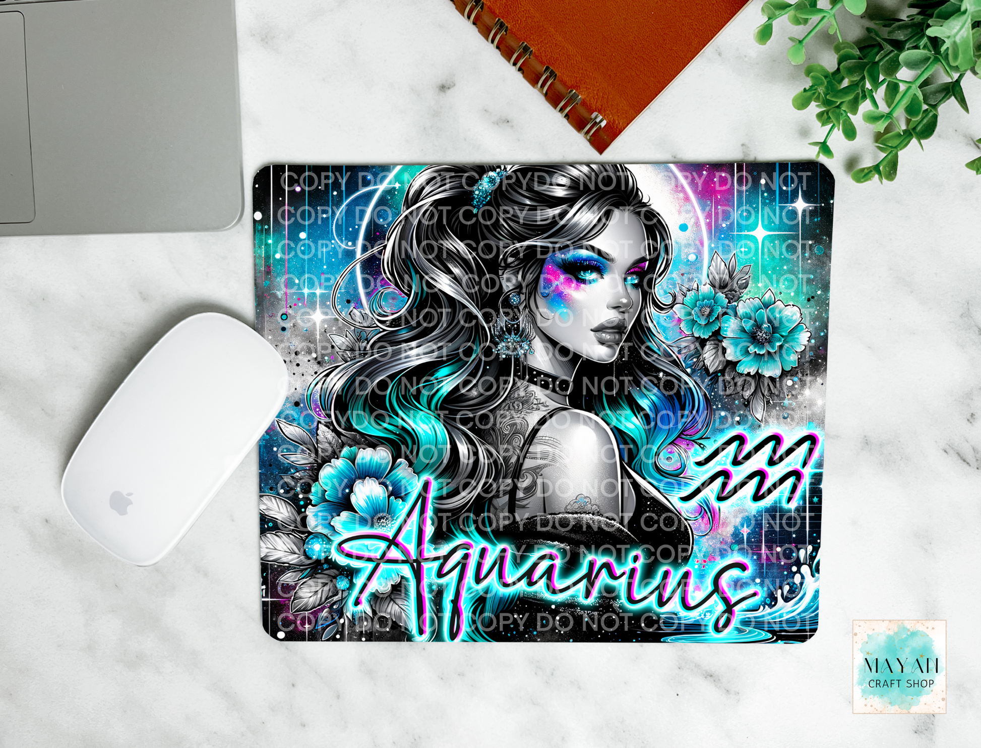 Aquarius mouse pad. -Mayan Craft Shop