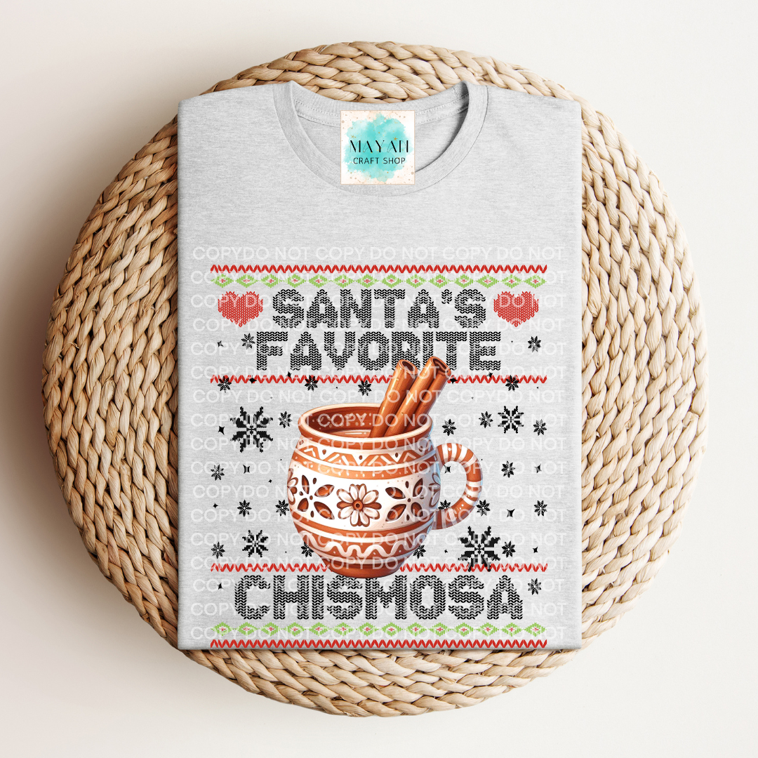 Santa's favorite chismosa ash grey shirt. -Mayan Craft Shop