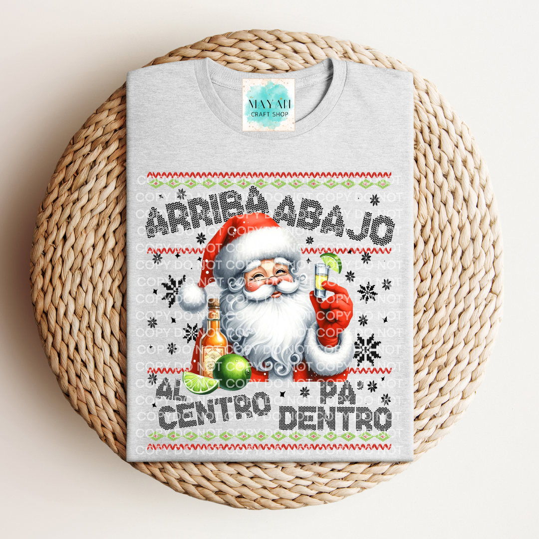 Arriba abajo Santa ash grey shirt. -Mayan Craft Shop