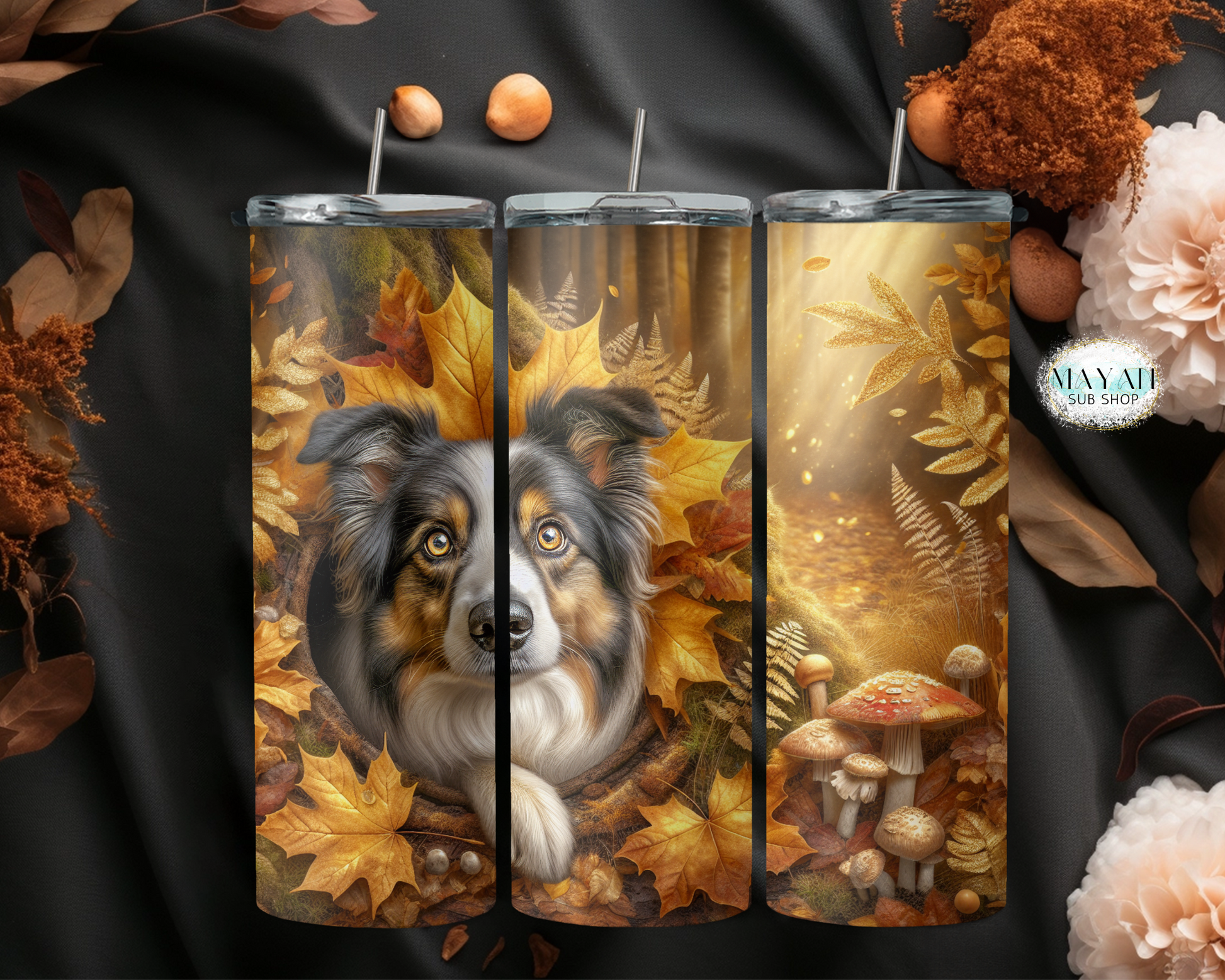 German shepard autumn tumbler. -Mayan Sub Shop