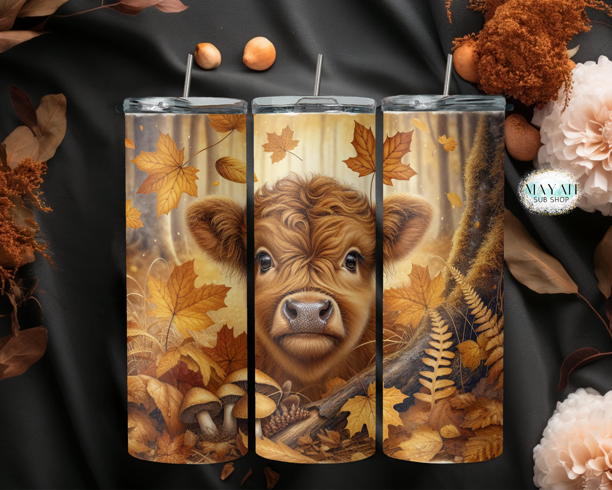 Highland cow tumbler. -Mayan Sub Shop