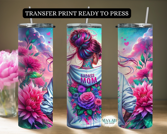 Badass Mom Transfer Print