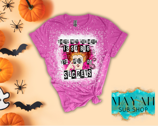 Full of secrets in heather berry bleached shirt. -Mayan Sub Shop