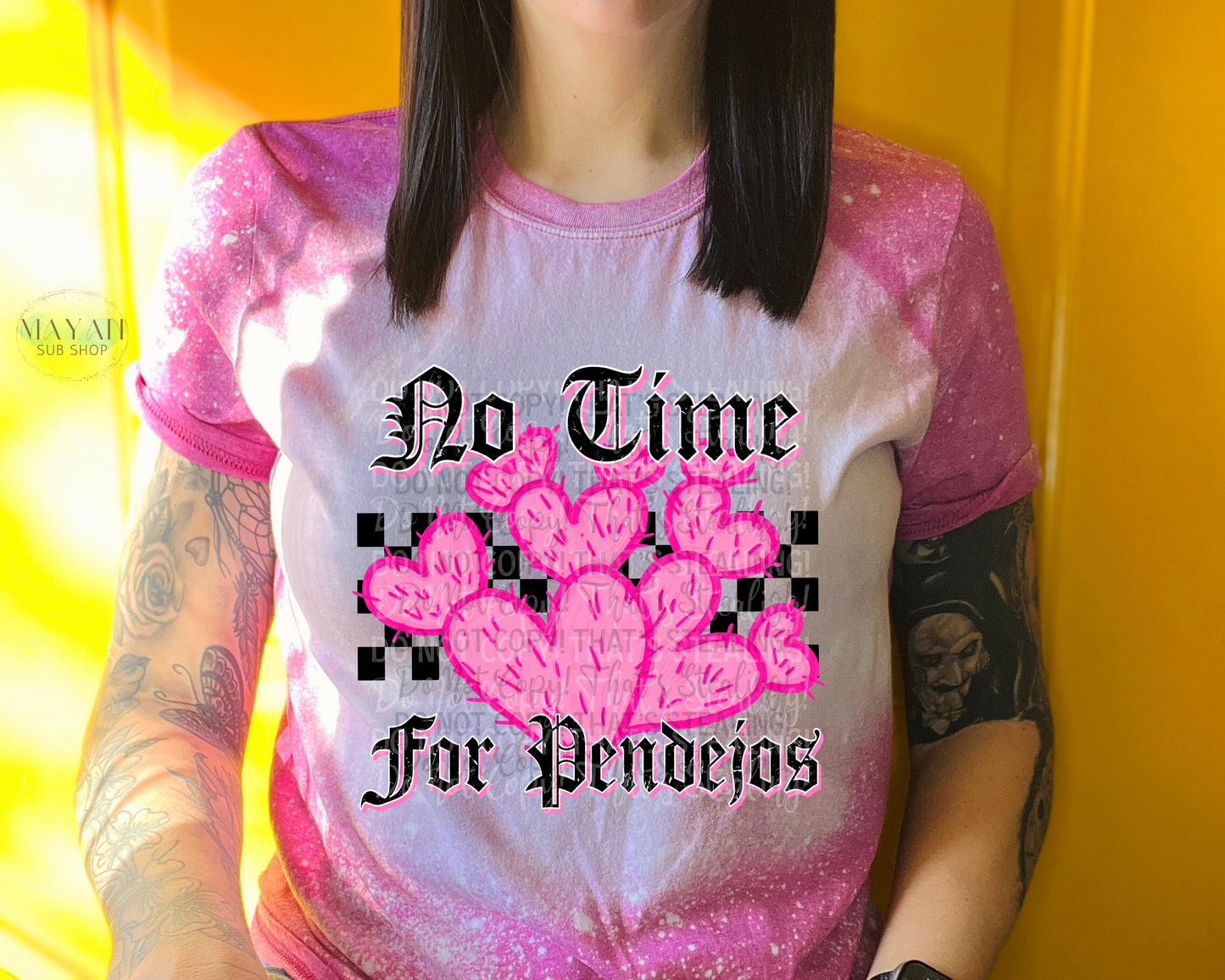 No Time For Pendejos Bleached Tee - Mayan Sub Shop