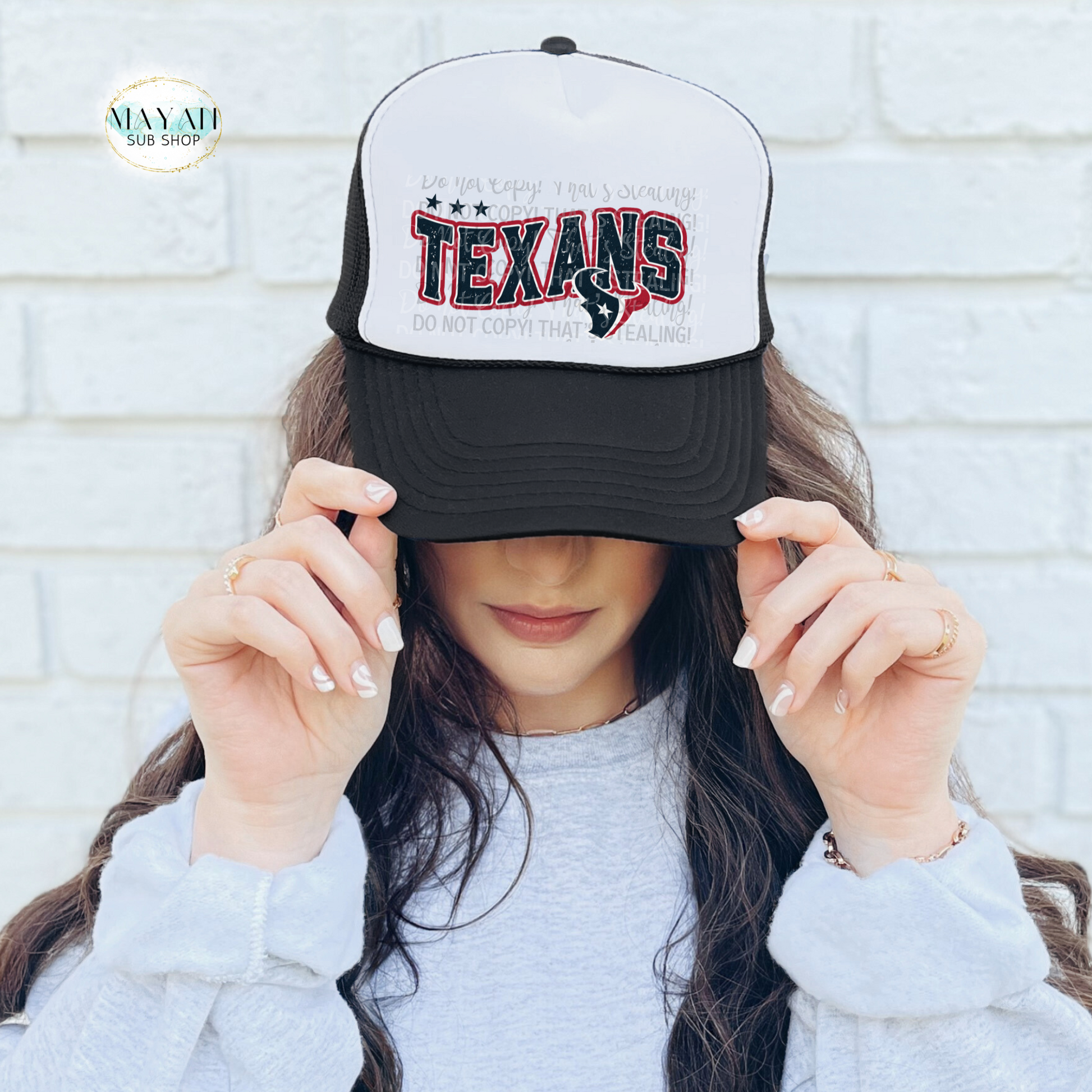 Houston football black trucker hat. -Mayan Sub Shop