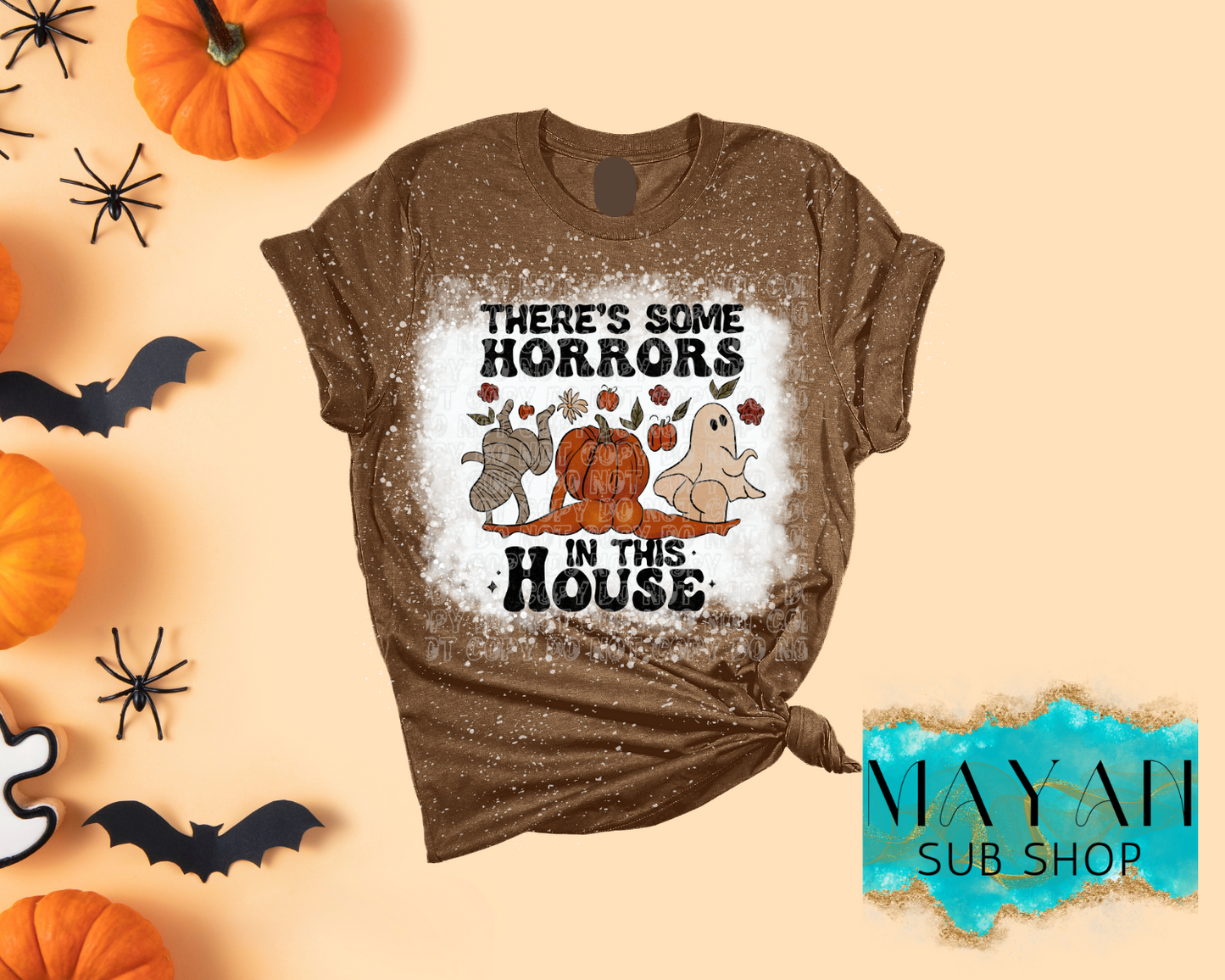 Horrors In This House Bleached Shirt - Mayan Sub Shop