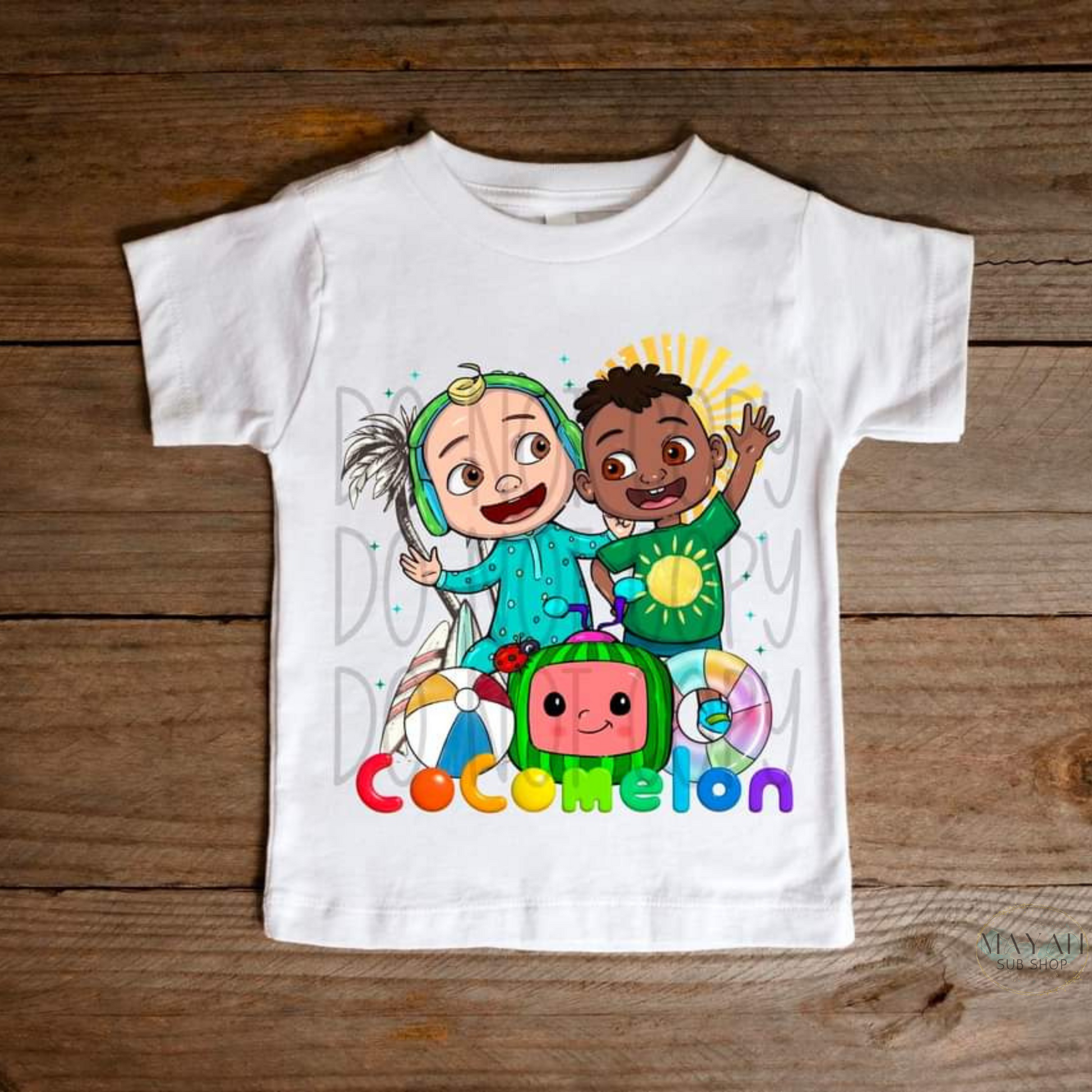 Cartoon character summer kids shirt. -Mayan Sub Shop