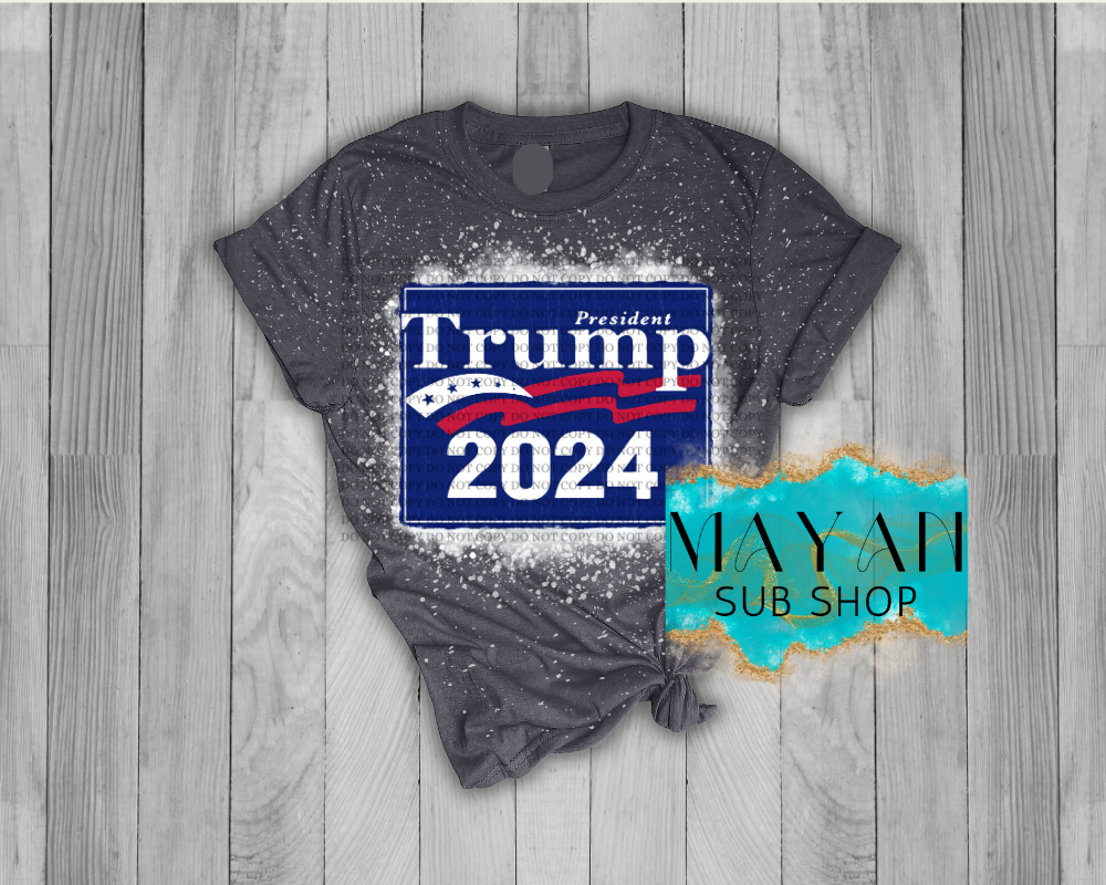Trump 2024 Blue Bleached Shirt - Mayan Sub Shop