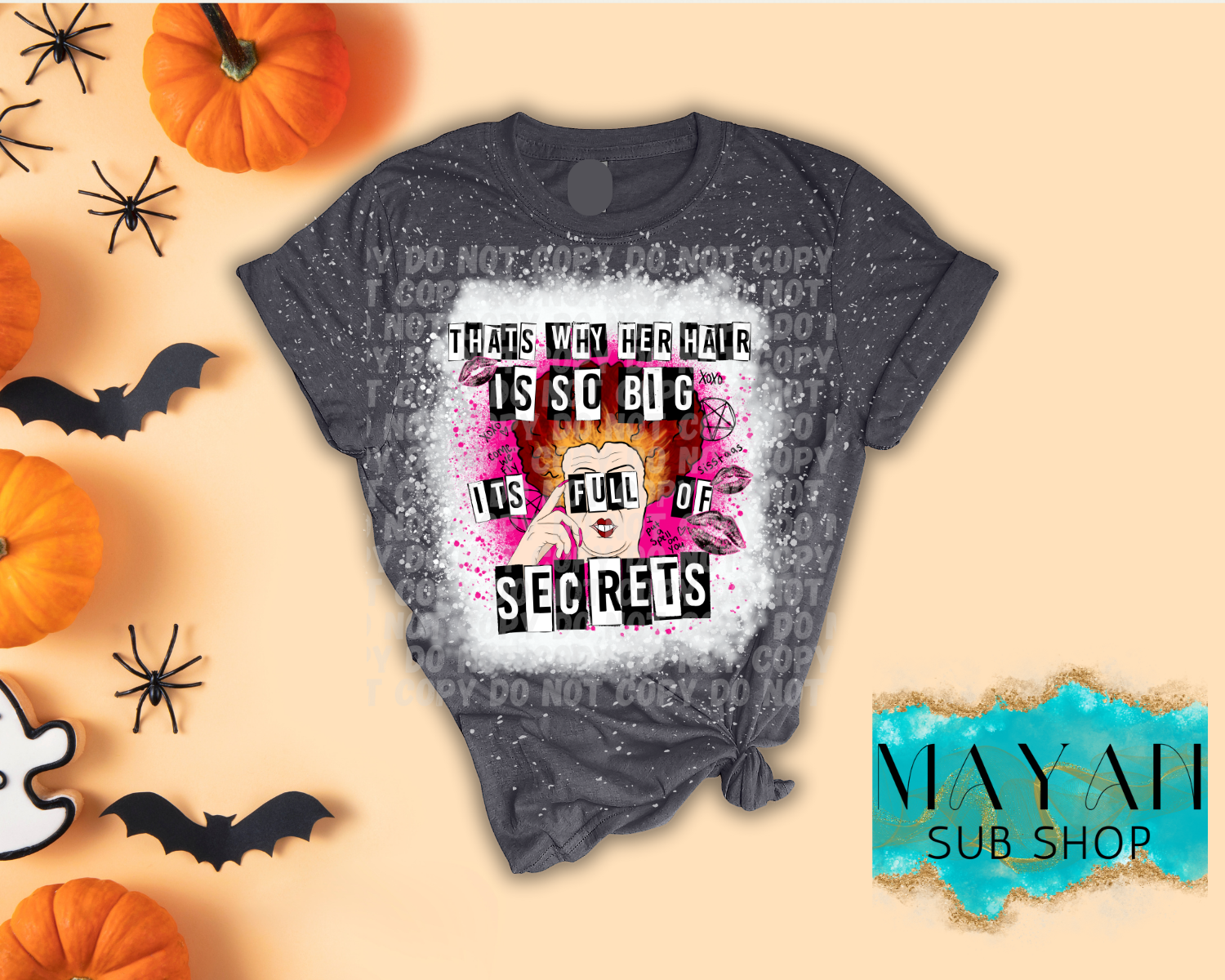 Full Of Secrets Bleached Shirt - Mayan Sub Shop