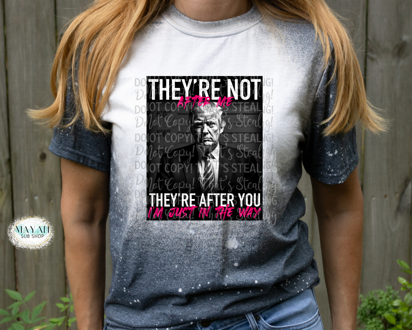 They're After You (Pink) Bleached Tee