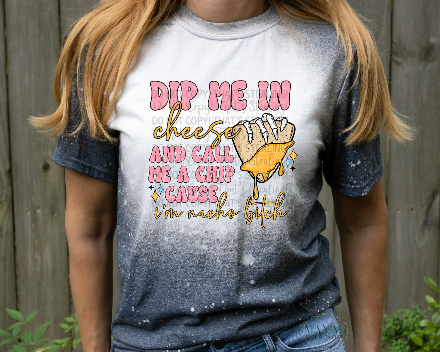 Dip Me In Cheese Bleached Tee - Mayan Sub Shop