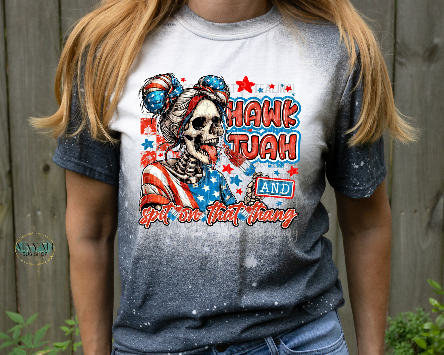 Spit On That Thang Patriotic Bleached Tee