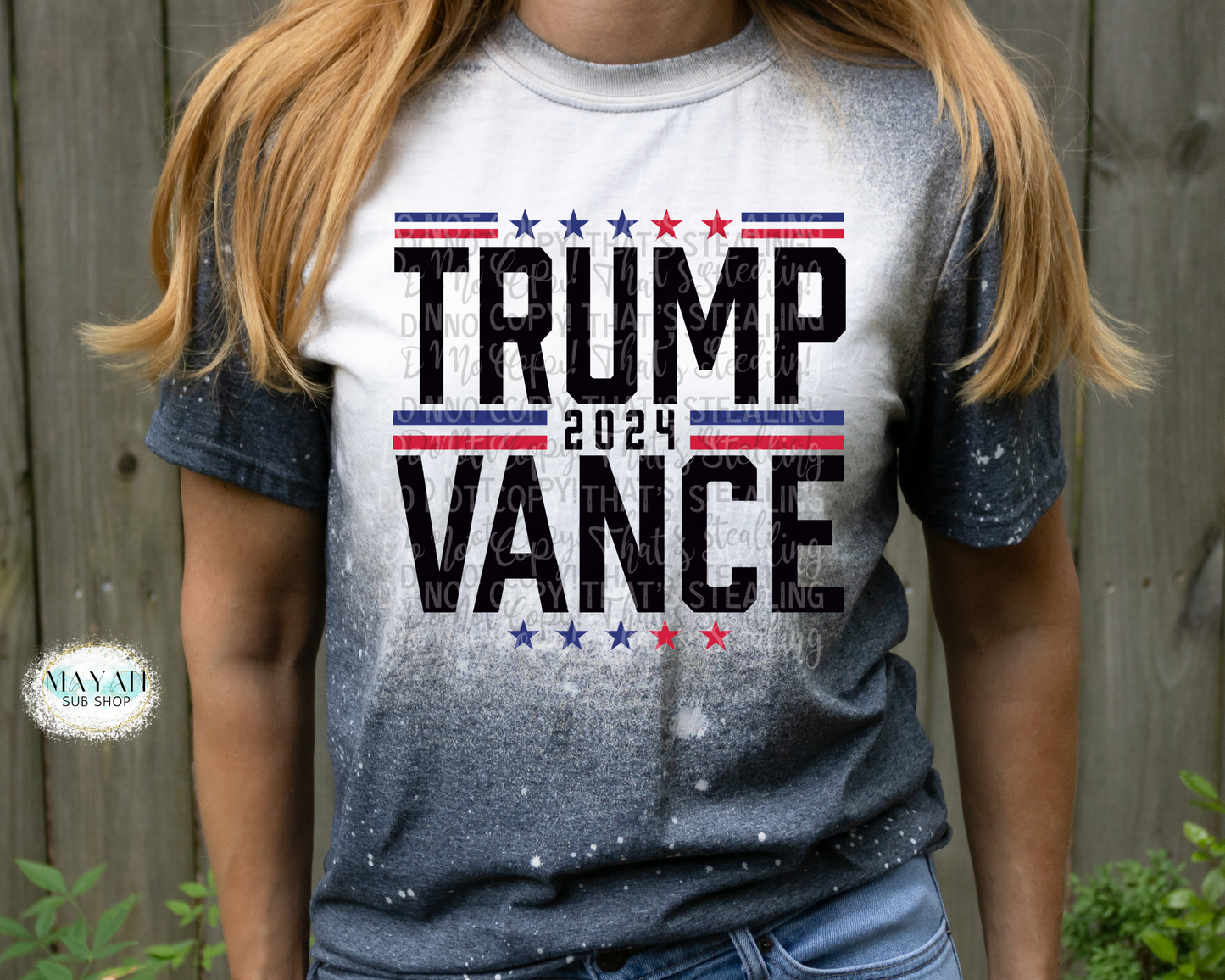 Trump 2024 Vance bleached tee. -Mayan Sub Shop