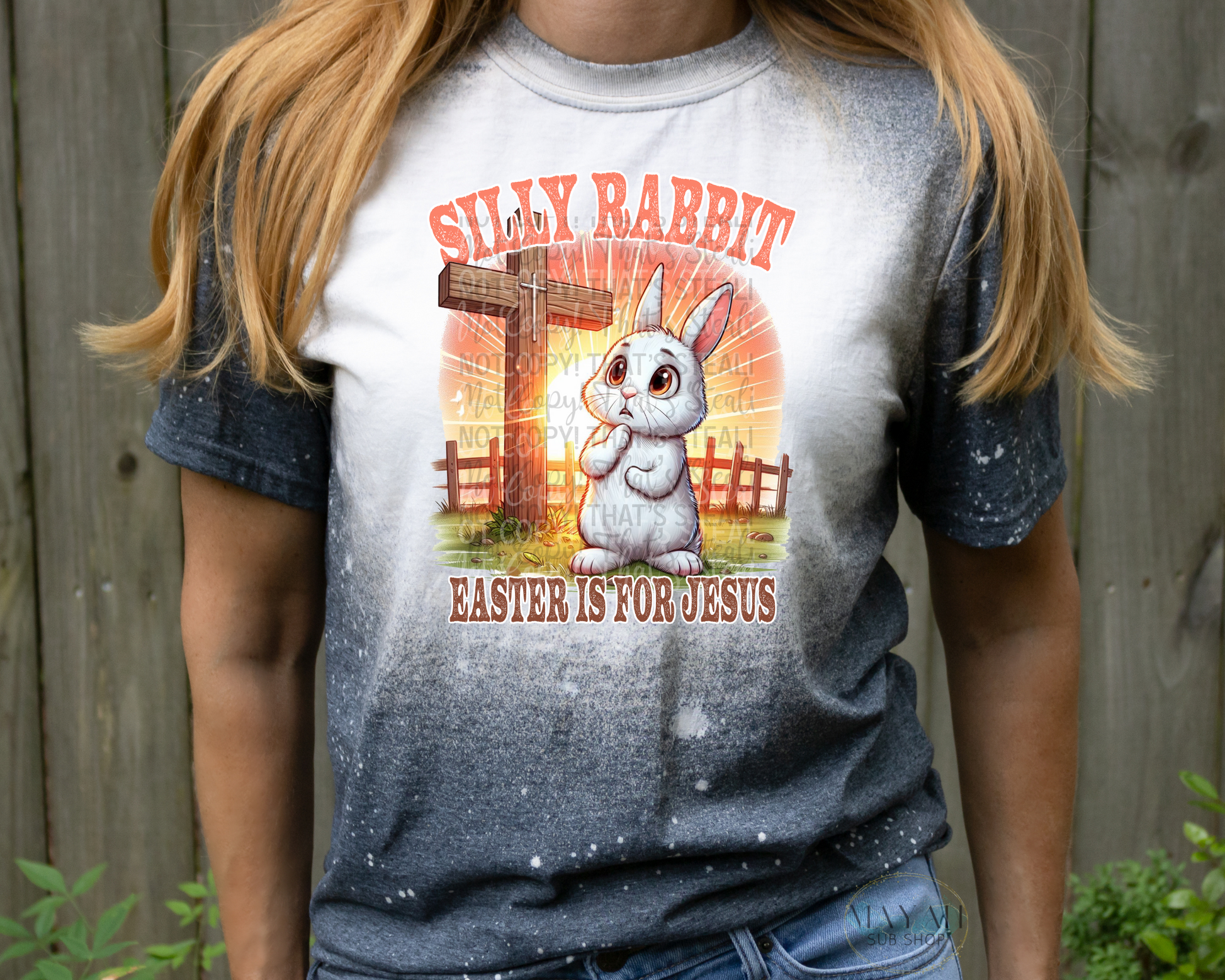 Easter Is For Jesus Bleached Tee - Mayan Sub Shop