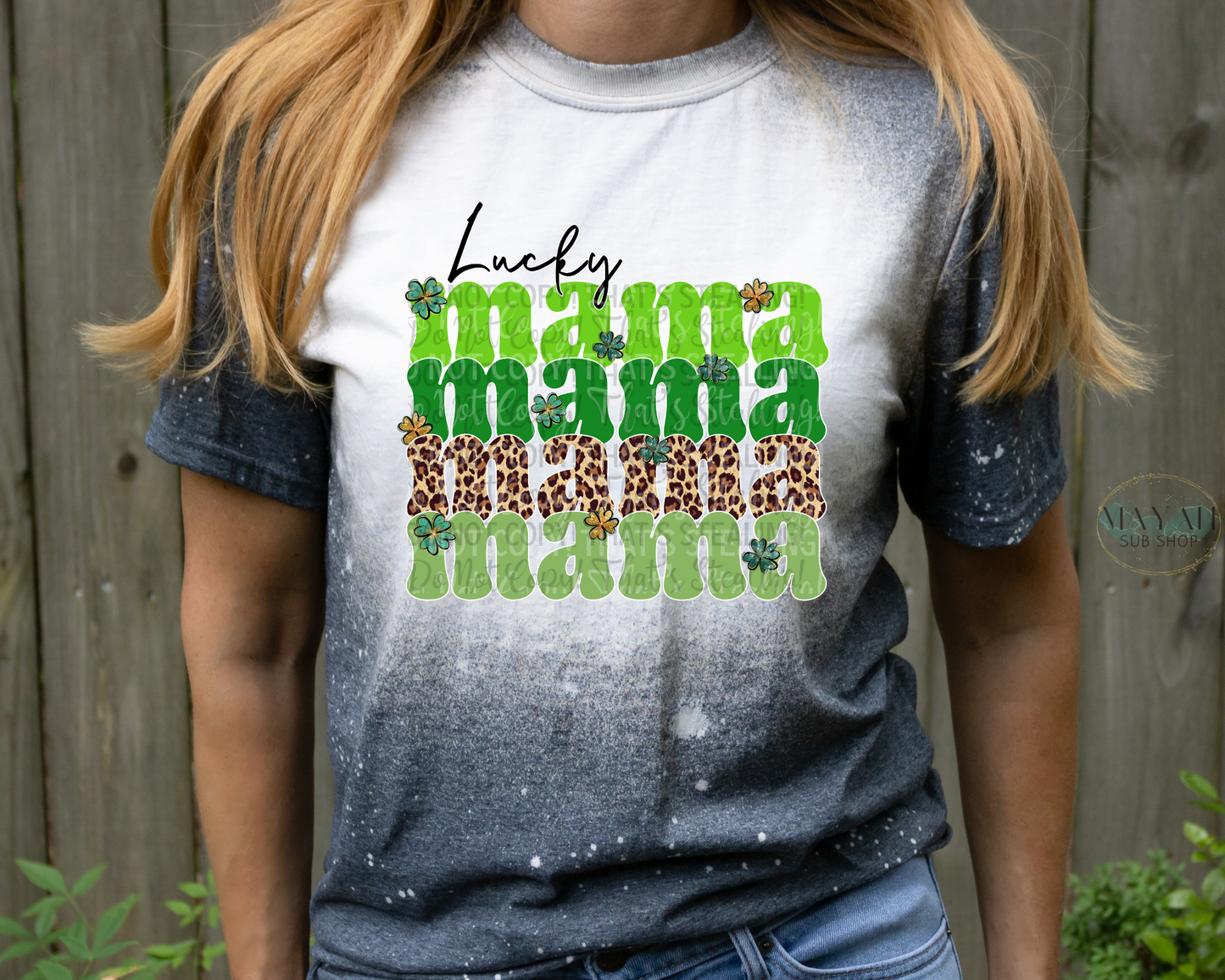 Lucky Mama Bleached Tee - Mayan Sub Shop