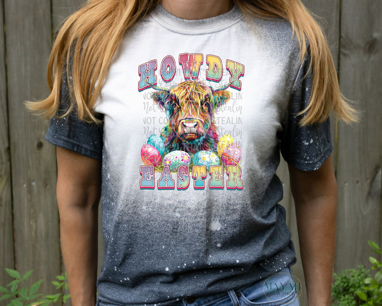 Howdy Easter Bleached Tee - Mayan Sub Shop