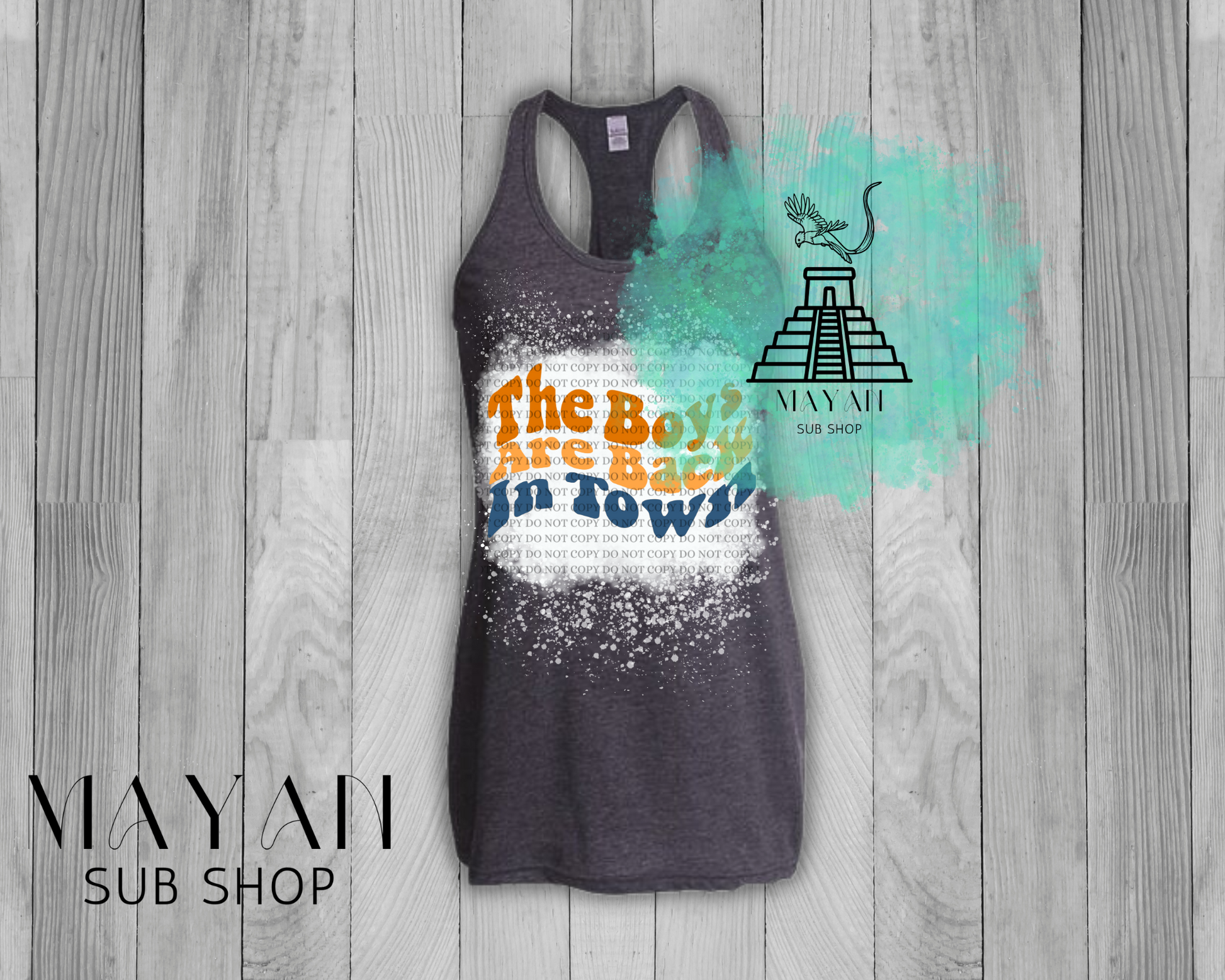 The Boys Are Back in Town Bleached Tank Top - Mayan Sub Shop