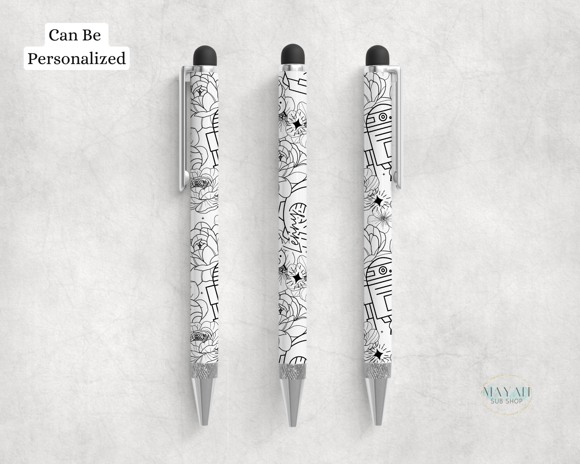 Droids white ballpoint pen. -Mayan Sub Shop