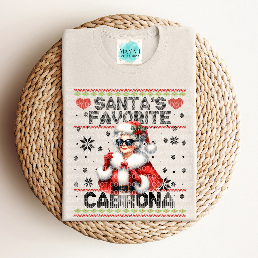 Santa's favorite cabrona heather dust shirt. -Mayan Craft Shop